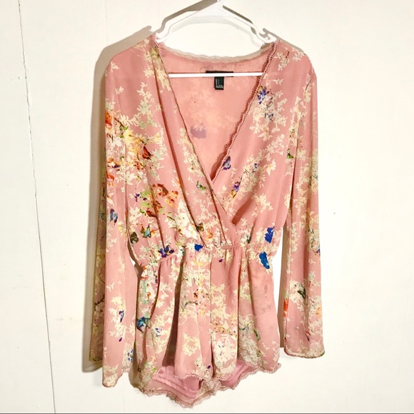 Forever 21 Dresses & Skirts - Forever 21 Pink Floral Romper | Large